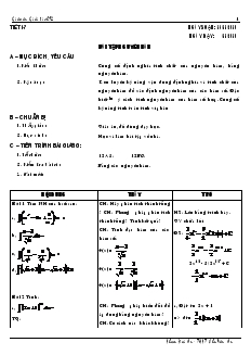 Giáo án Lớp 12 môn Giải tích - Tiết 43 - Bài tập nguyên hàm