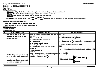 Giáo án lớp 12 môn Giải tích - Tiết 44 - 45: Ôn tập chương II