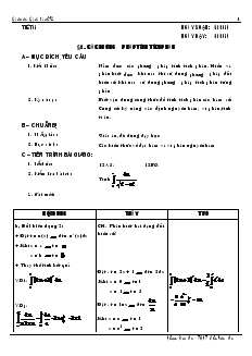 Giáo án Lớp 12 môn Giải tích - Tiết 51 - Bài 2: Các phương pháp tính tích phân