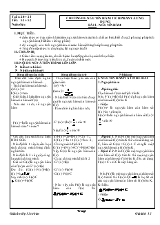 Giáo án Lớp 12 môn Giải tích - Tiết 62: Bài 1: Nguyên hàm