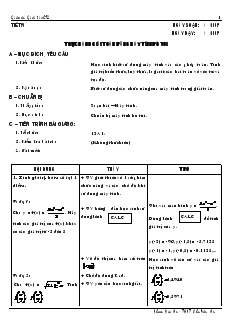 Giáo án Lớp 12 môn Giải tích - Tiết 85 - Thực hành giải toán bằng máy tính bỏ túi