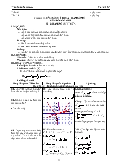 Giáo án lớp 12 môn Giải tích - Tuần 10 - Tiết 23 - Bài 2: Hàm số luỹ thừa