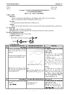 Giáo án lớp 12 môn Giải tích - Tuần 2 - Tiết 4 - Bài 2: Cực trị của hàm số