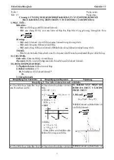 Giáo án lớp 12 môn Giải tích - Tuần 7 - Tiết 13 - Bài 4: Khảo sát sự biến thiên và vẽ đồ thị của hàm số