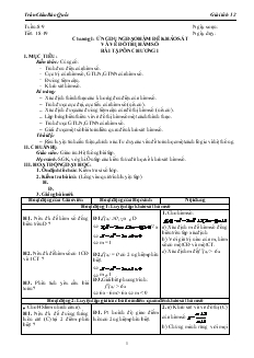 Giáo án lớp 12 môn Giải tích - Tuần 8, 9 - Tiết 18, 19 - Ứng dụng đạo hàm để khảo sát và vẽ đồ thị hàm số bài tập ôn chương I