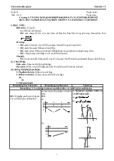 Giáo án lớp 12 môn Giải tích - Tuần 8 - Tiết 16, 17 - Bài 4: Bài tập khảo sát sự biến thiên và vẽ đồ thị của hàm số