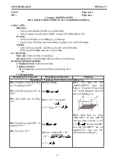 Giáo án lớp 12 môn Hình học - Bài 03: Khái niệm về thể tích của khối đa diện