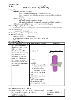 Giáo án lớp 12 môn Hình học - Bài 03: Mặt trụ, hình trụ, khối trụ