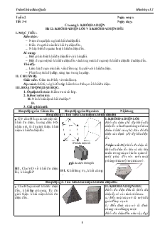 Giáo án lớp 12 môn Hình học - Bài 2: Khối đa diện lồi và khối đa diện đều