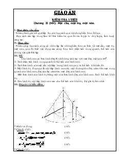 Giáo án lớp 12 môn Hình học - Chương 2: Mặt cầu, mặt trụ, mặt nón