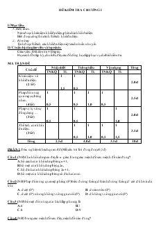 Giáo án lớp 12 môn Hình học - Đề kiểm tra chương I