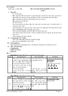 Giáo án lớp 12 môn Hình học - Hệ toạ độ trong không gian (3 tiết)