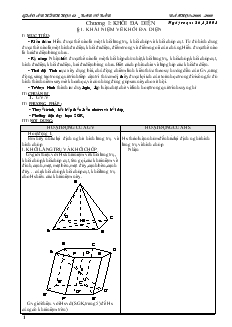 Giáo án lớp 12 môn Hình học - Khái niệm về khối đa diện