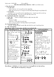 Giáo án lớp 12 môn Hình học - Phương trình mặt phẳng - Tiết 2 (nâng cao)