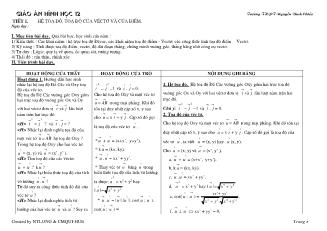 Giáo án lớp 12 môn Hình học - Tiết 1: Hệ toạ độ. Toạ độ của véctơ và của điểm