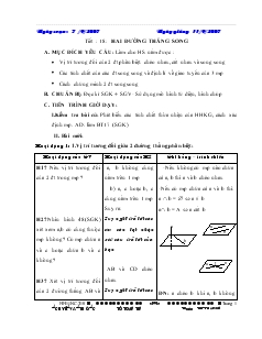 Giáo án lớp 12 môn Hình học - Tiết 18: Hai đường thẳng song