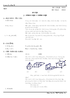 Giáo án lớp 12 môn Hình học - Tiết 3 - Bài 1: Hình đa diện và khối đa diện