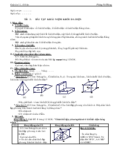 Giáo án lớp 12 môn Hình học - Tiết 3: Bài tập khái niệm khối đa diện