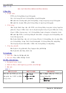 Giáo án lớp 12 môn Hình học - Tiết: 37-38: Bài tập phương trình đường thẳng