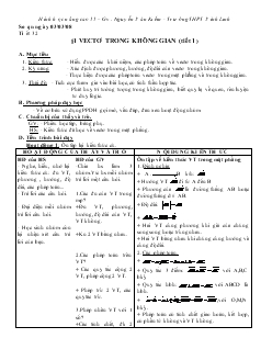 Giáo án lớp 12 môn Hình học - Vectơ trong không gian (tiết 1)