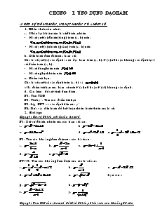 Giáo án lớp 12 môn Toán - Chương 1: Ứng dụng đạo hàm