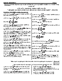 Giáo án lớp 12 môn Toán - Chương I: Ứng dụng đạo hàm để khảo sát sự biến thiên và vẽ đồ thị hàm số