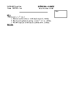 Giáo án lớp 12 môn Toán - Giải tích: Kiểm tra 45 phút