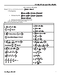Giáo án lớp 12a môn Đại số - Bài tập nguyên hàm