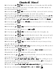 Giáo án lớp 12a môn Đại số - Chuyên đề: Hàm số