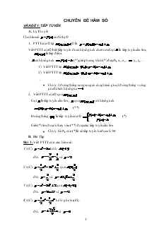 Giáo án lớp 12a môn Đại số - Chuyên đề hàm số