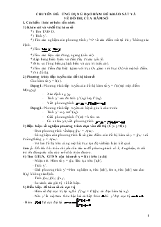 Giáo án lớp 12a môn Đại số - Chuyên đề: Ứng dụng đạo hàm để khảo sát và vẽ đồ thị của hàm số