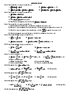 Giáo án lớp 12a môn Đại số - Nguyên hàm