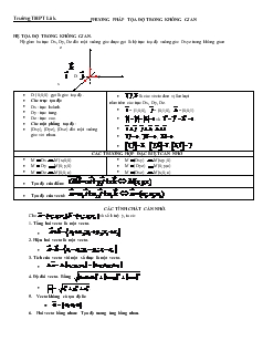 Giáo án lớp 12a môn Đại số - Phương pháp tọa độ trong không gian