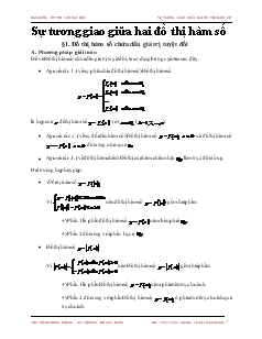 Giáo án lớp 12a môn Đại số - Sự tương giao giữa hai đồ thị hàm số