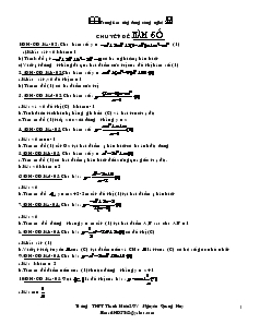 Giáo án lớp 12a môn Giải tích - Chuyên đề : Hàm số