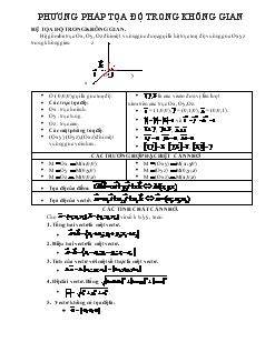 Giáo án lớp 12c môn Hình học - Phương pháp tọa độ trong không gian