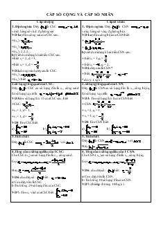 Giáo án môn Giải tích lớp 12 - Cấp số cộng và cấp số nhân