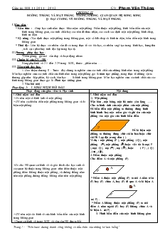 Giáo án môn Hình học lớp 11 - Đại cương về đường thẳng và mặt phẳng