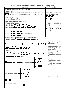 Giáo án môn Hình học lớp 12 - Bài hệ trục tọa độ trong không gian (dạy thêm)