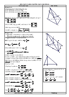 Giáo án môn Hình học lớp 12 - Bài tập và bài tập ôn tập chương I