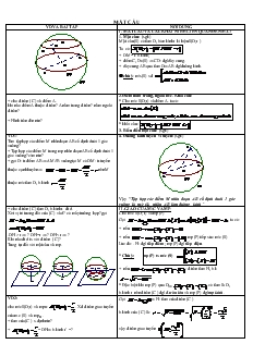Giáo án môn Hình học lớp 12 - Mặt cầu