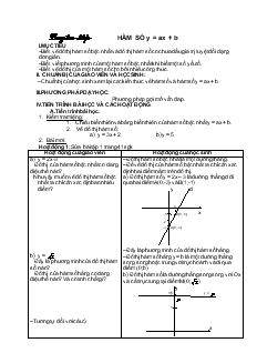 Giáo án môn toán lớp 10 - Luyện tập hàm số y = ax + b