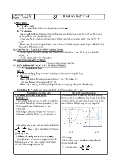Giáo án môn toán lớp 10 - Tiết 13, 14 - Bài 03: Hàm số bậc hai
