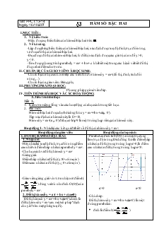 Giáo án môn toán lớp 10 - Tiết 13, 14 - Bài 3: Hàm số bậc hai
