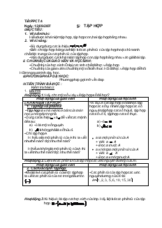 Giáo án môn toán lớp 10 - Tiết 4 - Bài 2: Tập hợp