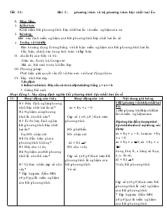 Giáo án môn toán lớp 10 - Tiết 53: Bài 5 : Phương trình và hệ phương trình bậc nhất hai ẩn