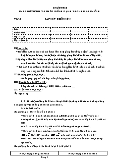 Giáo án môn Toán lớp 11 - Chương 1: Phép dời hình và phép đồng dạng trong mặt phẳng