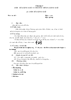 Giáo án môn Toán lớp 11 - Chương I: Hàm số lượng giác và phương trình lượng giác