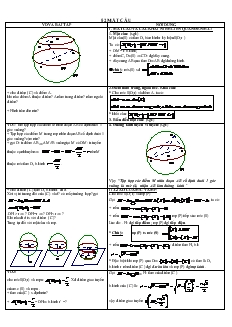 Giáo án môn Toán lớp 12 - Bài 2: Mặt cầu