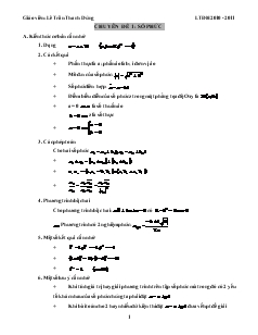 Giáo án môn toán lớp 12 - Chuyên đề 1: Số phức